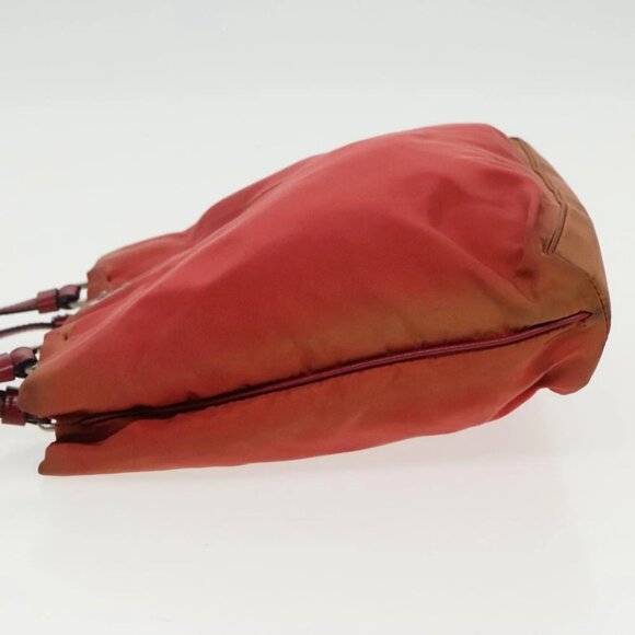 PRADA Hand Bag Nylon Red Silver - Picture 3 of 15